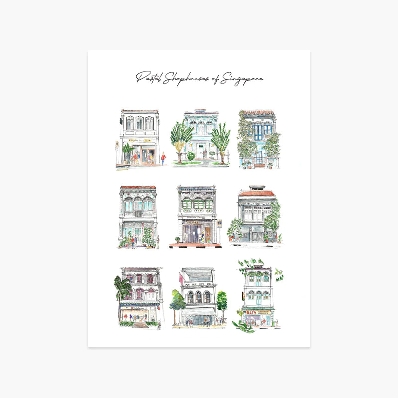 9 Pastel Shophouses of Singapore