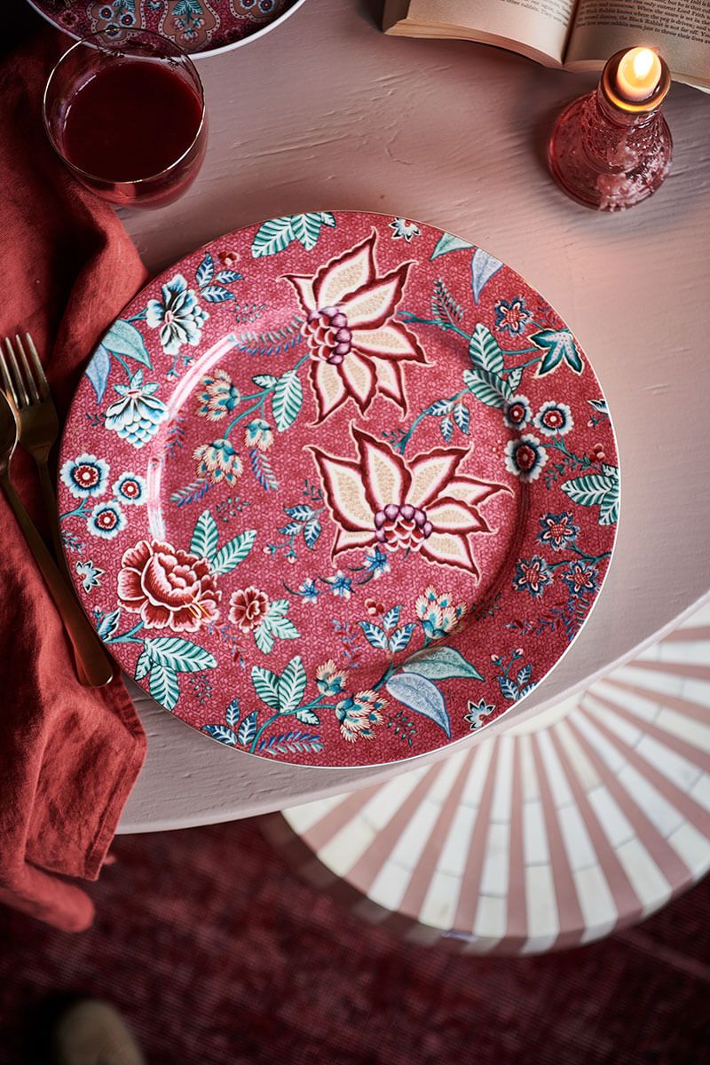 Flower Festival Dark Pink Plate