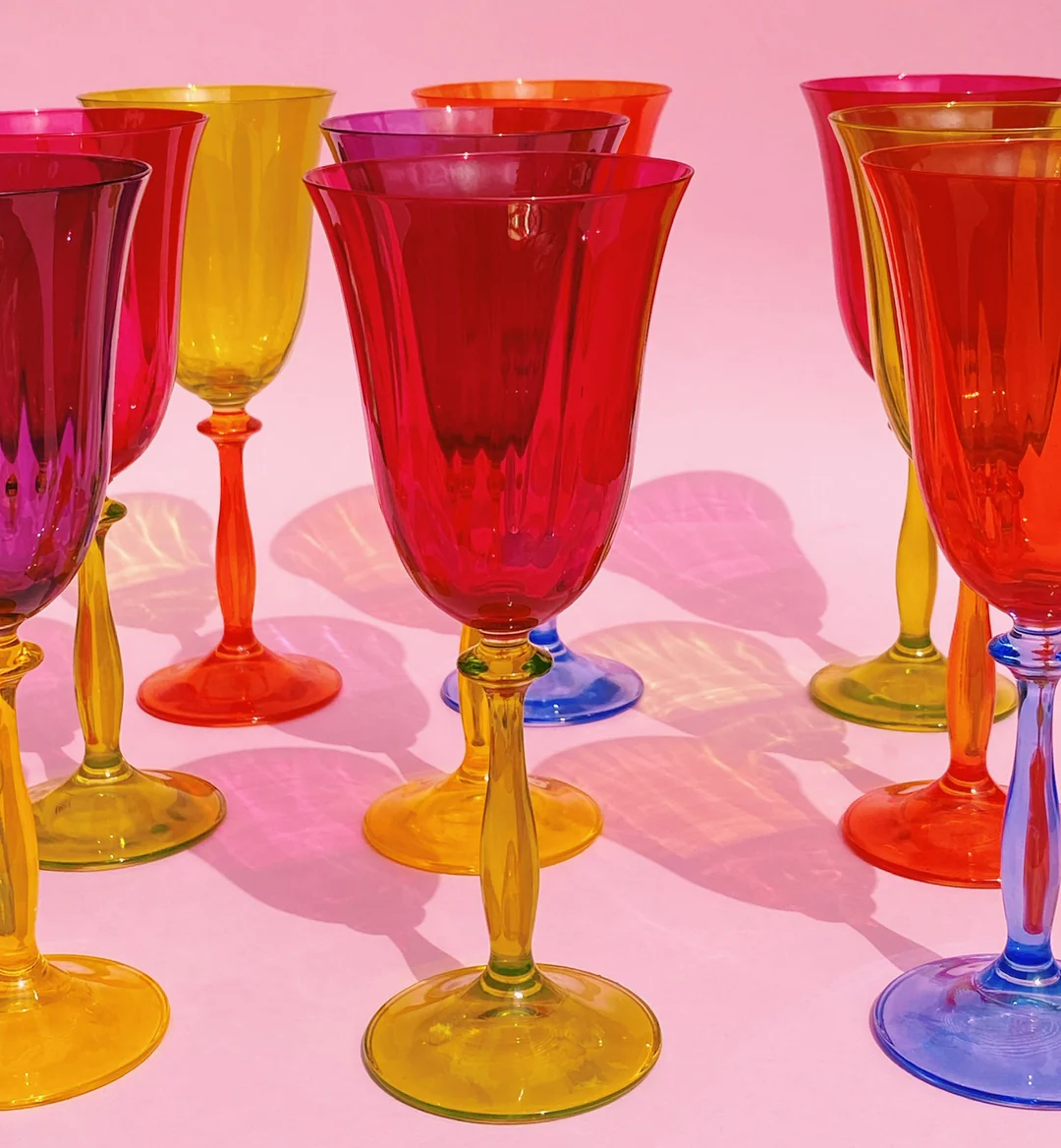 Multicoloured Wine Glass Set of 4 - Anna and Nina