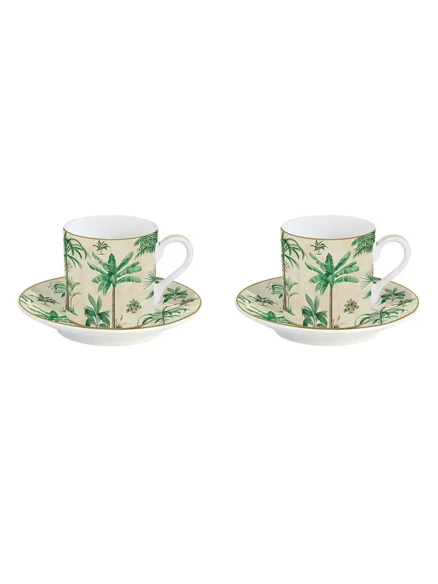 Oasis Set of Two Cups 75 ml with Saucers