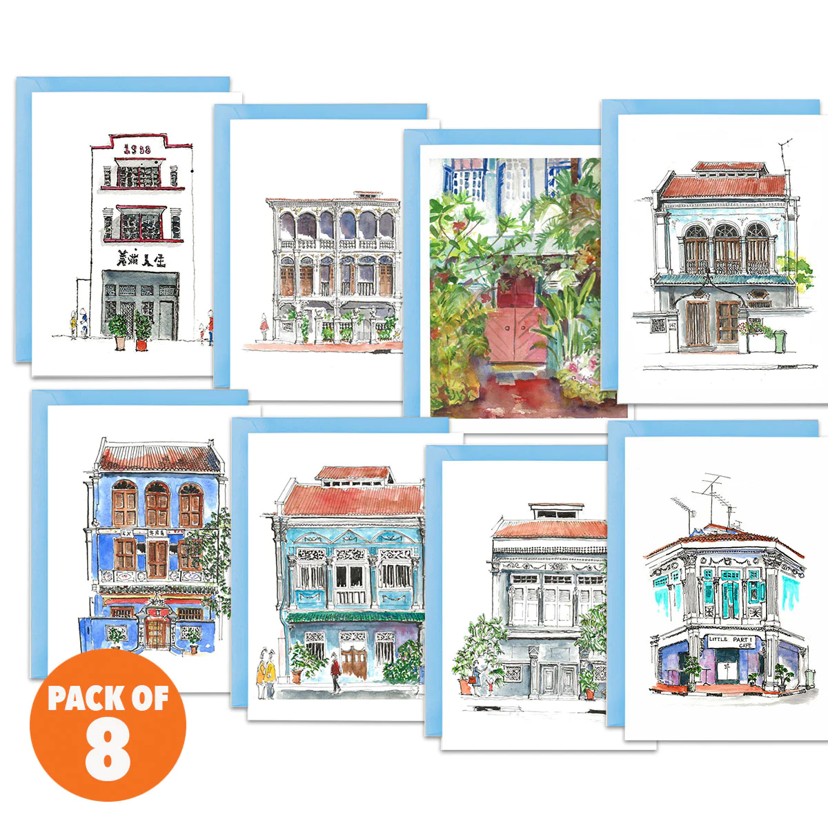 Everton Park /Blair Road /Neil Road Shophouses 2021/2022 (Pack of 8)