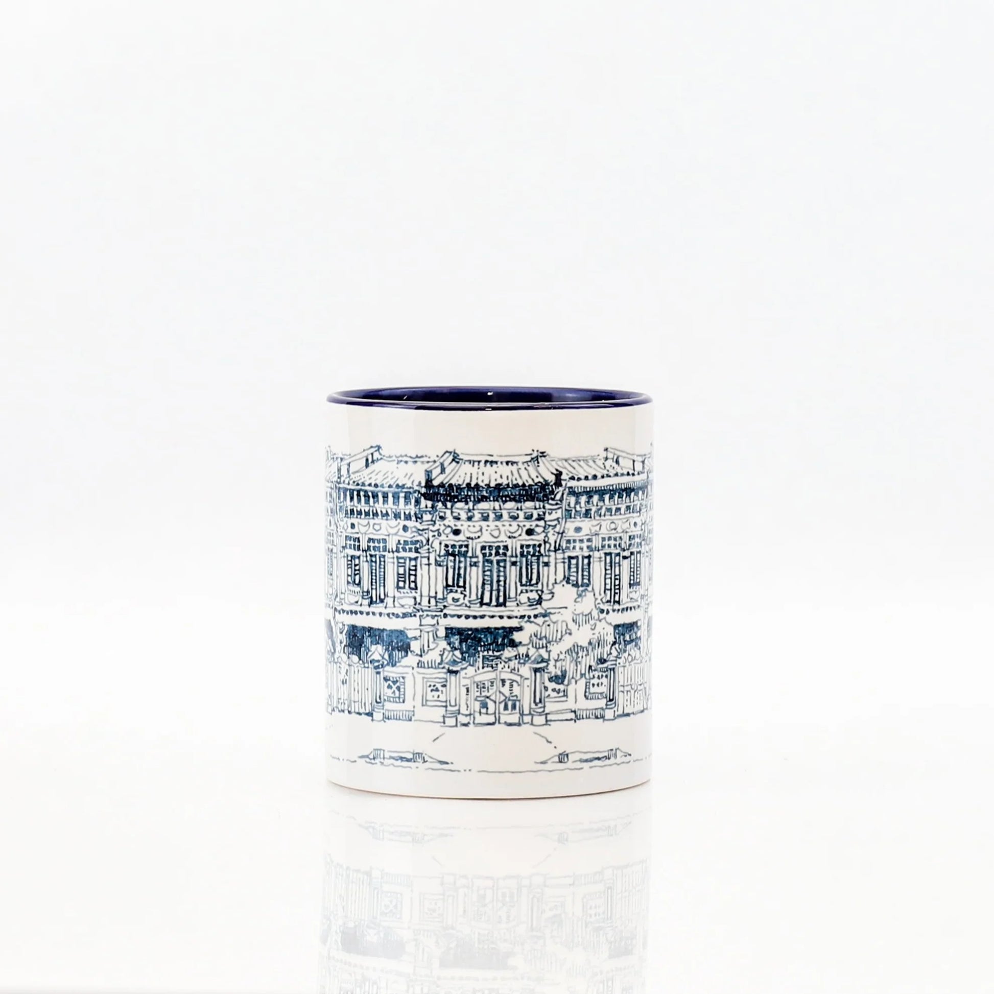 Singapore Themed Mugs Blue & White