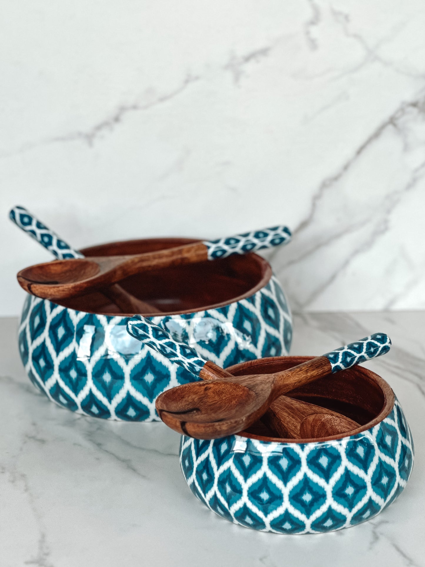 Moroccan Blue Salad Bowl Set