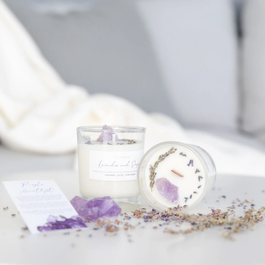Lavender and Sage - Crystal Candle (5oz Regular)