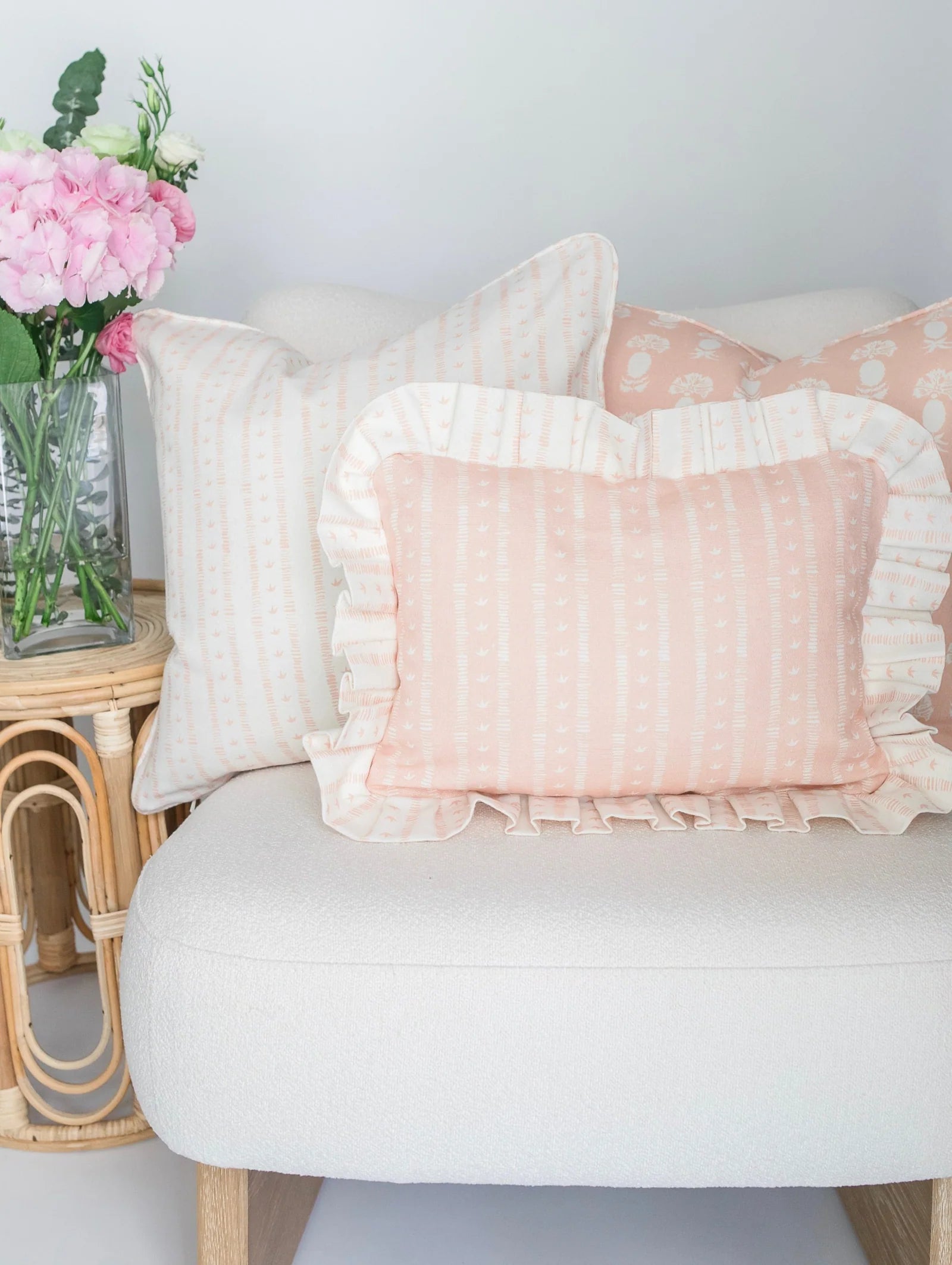 Chardon-Marie Cushion in Rose by Kate Medlicott