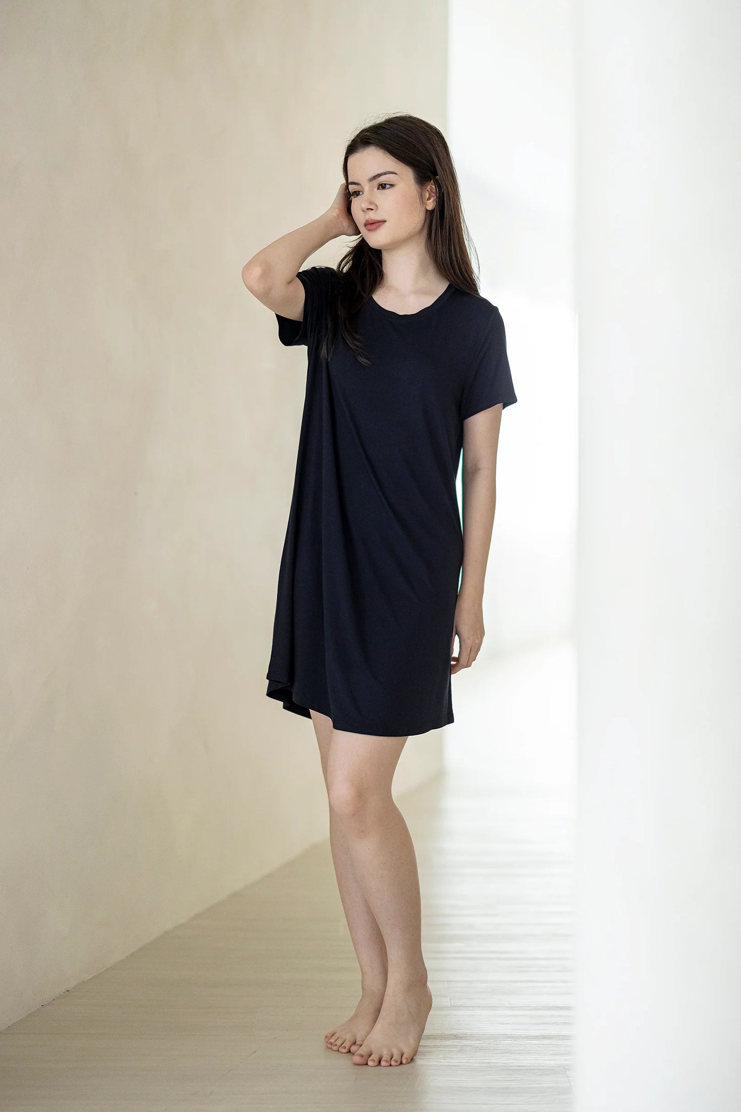 Ice-Cool Lounge Dress in Noir