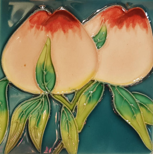 1071 Longevity Peach 10cm x 10cm Pureland Ceramic Tile