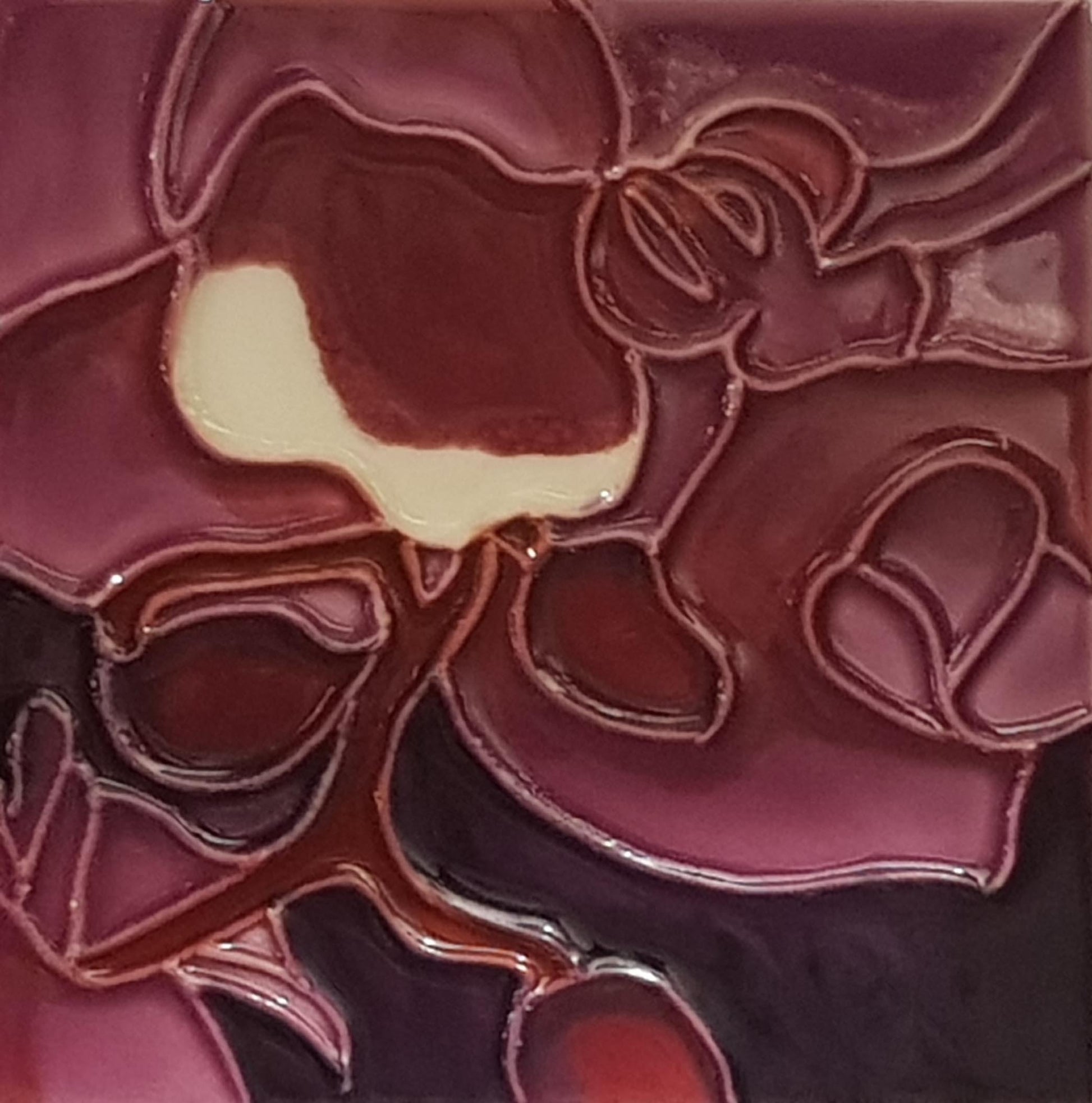 1109 Violet Butterfly Orchid  10cm x 10cm Pureland Ceramic Tile