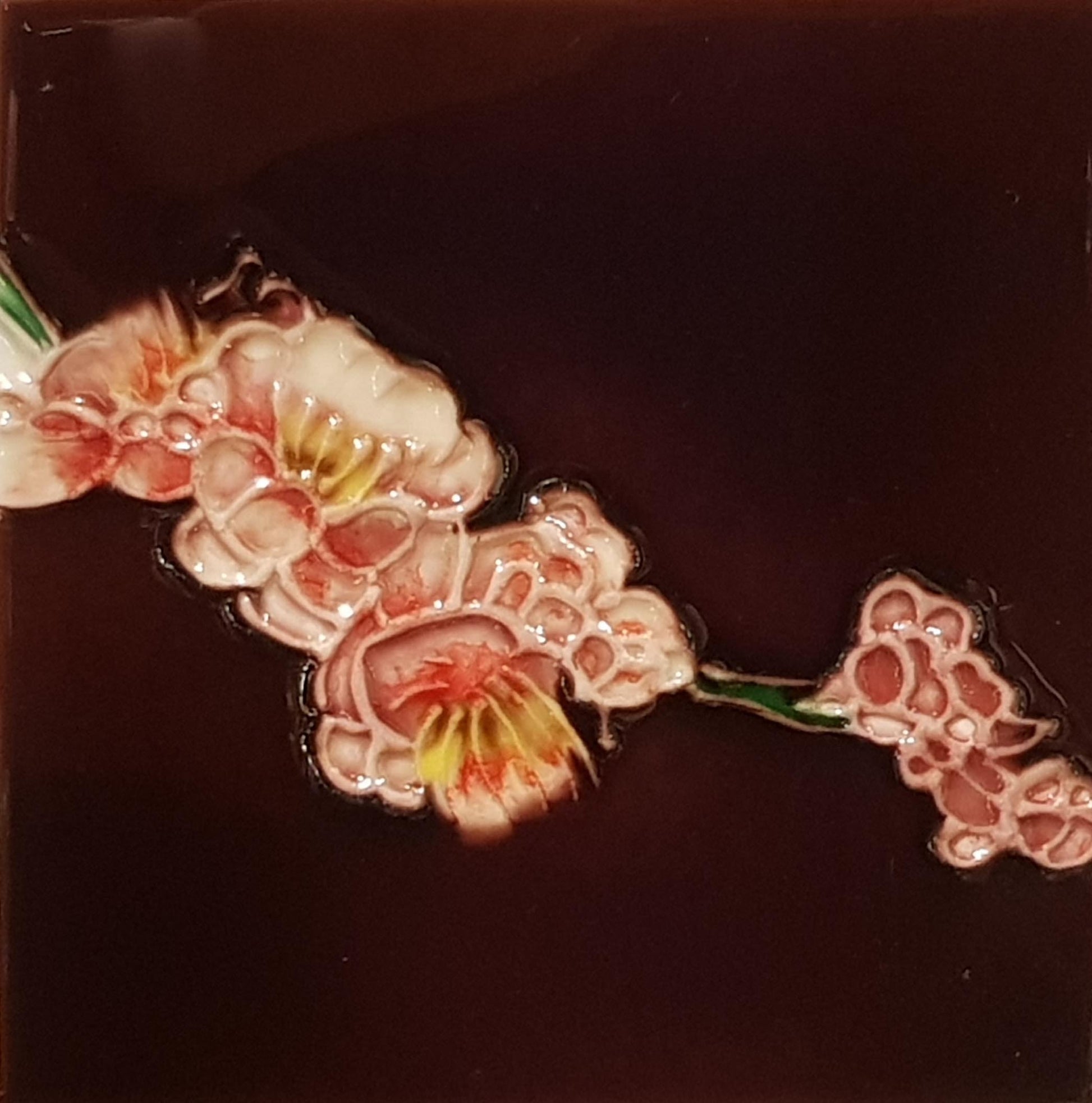 1125 Plum Blossom 10cm x 10cm Pureland Ceramic Tile