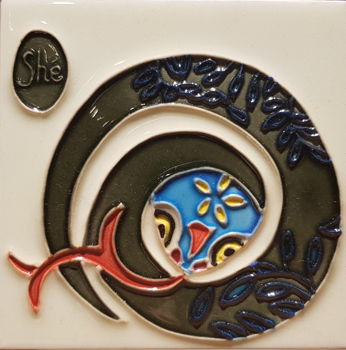 1186 Horoscope Snake 10cm x 10cm Pureland Ceramic Tile