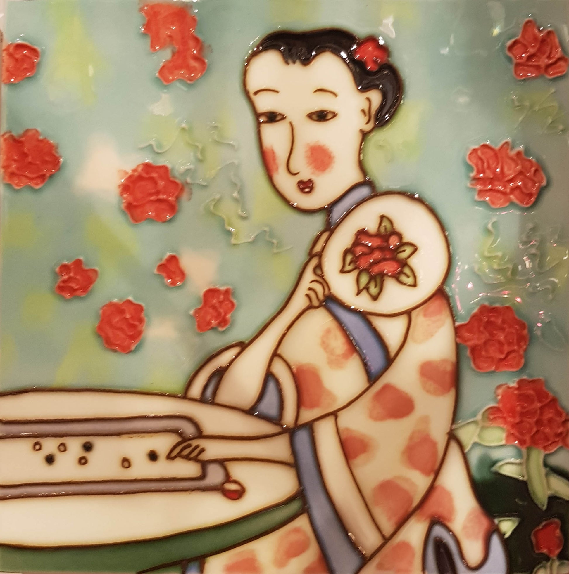 2208 Playing Chess 20cm x 20cm Pureland Ceramic Tile