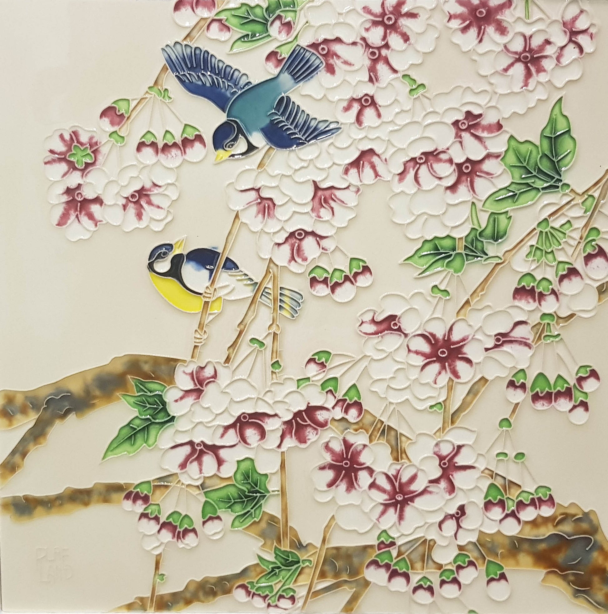 3531 Flower and Bird 30cm x 30cm Pureland Ceramic Tile