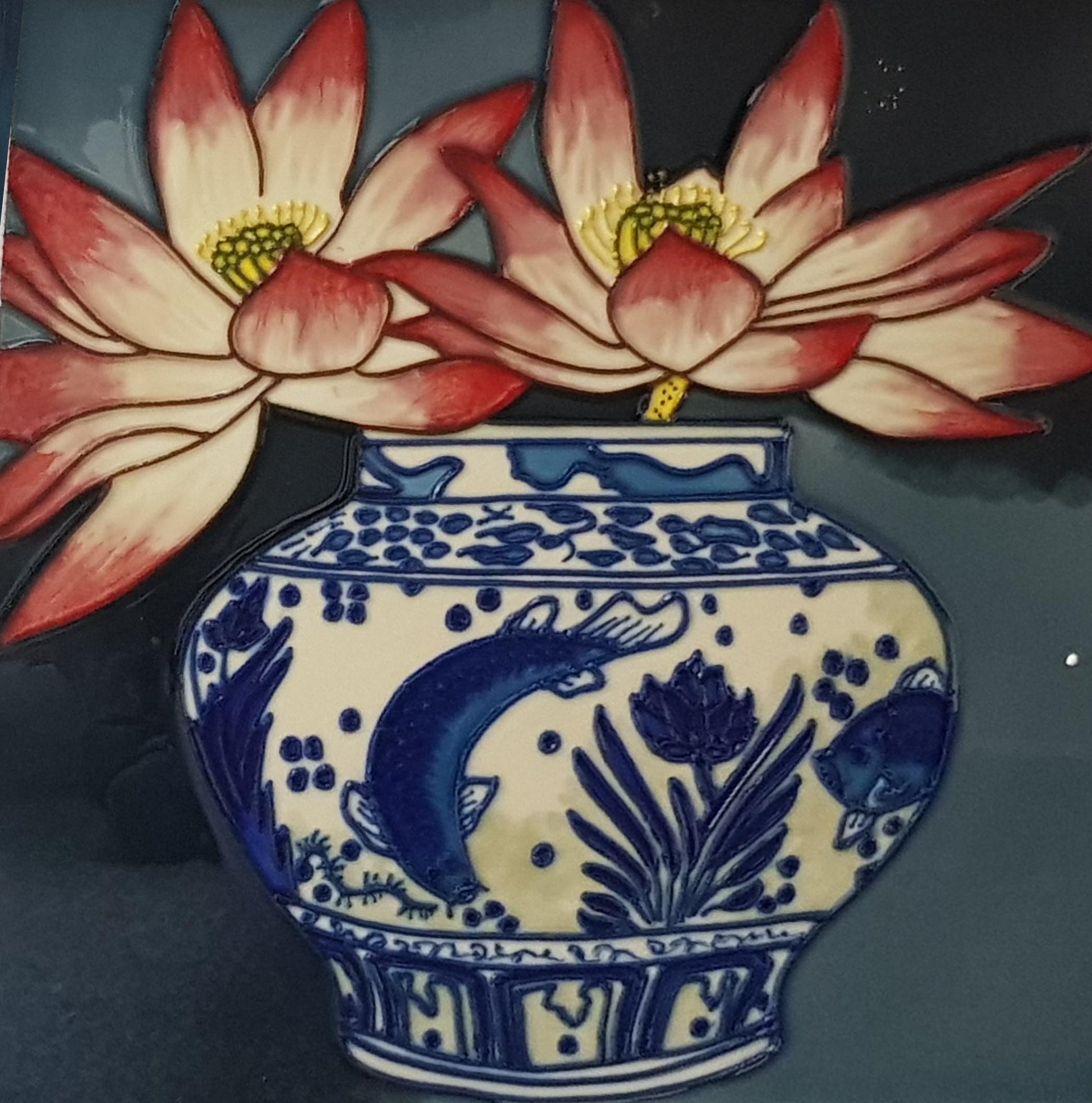 2171 Ceramic Vase - Fish 20cm x 20cm Pureland Ceramic Tile