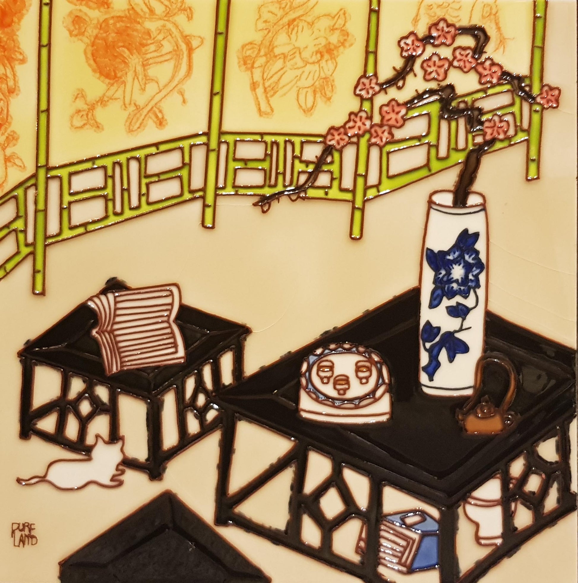 3725 Orange Screen 30cm x 30cm Pureland Ceramic Tile