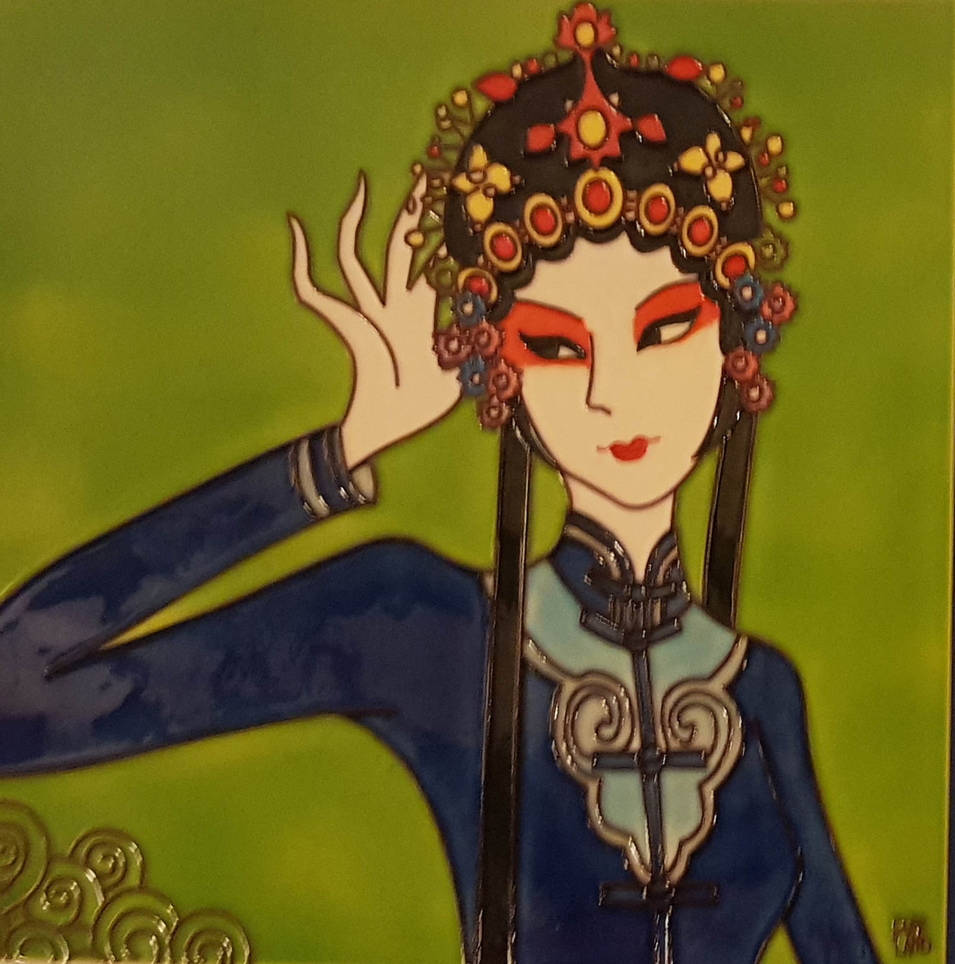 3929 Opera Blue Costume 30cm x 30cm Pureland Ceramic Tile