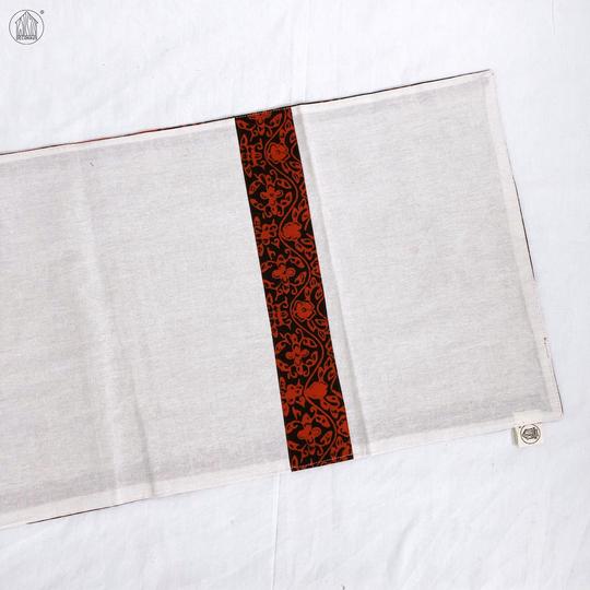GEOMETRY Batik Handstamped Table Runner in Red