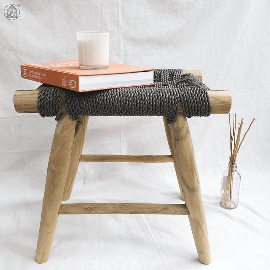 LINTANG Seagrass Weave Teak Stool