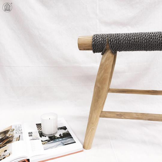 LINTANG Seagrass Weave Teak Stool