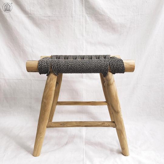 LINTANG Seagrass Weave Teak Stool