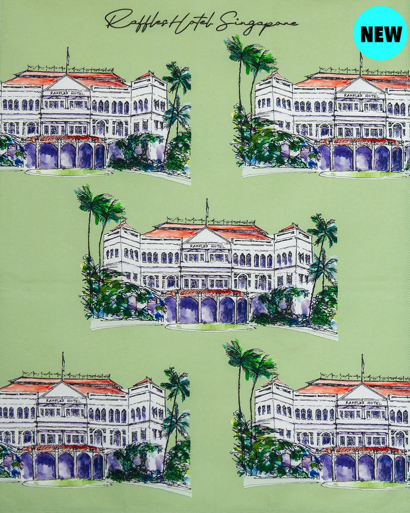 Singapore Themed Organic Cotton Tea Towel
