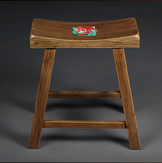Medium Brown Wooden Gold Ingot Chair
