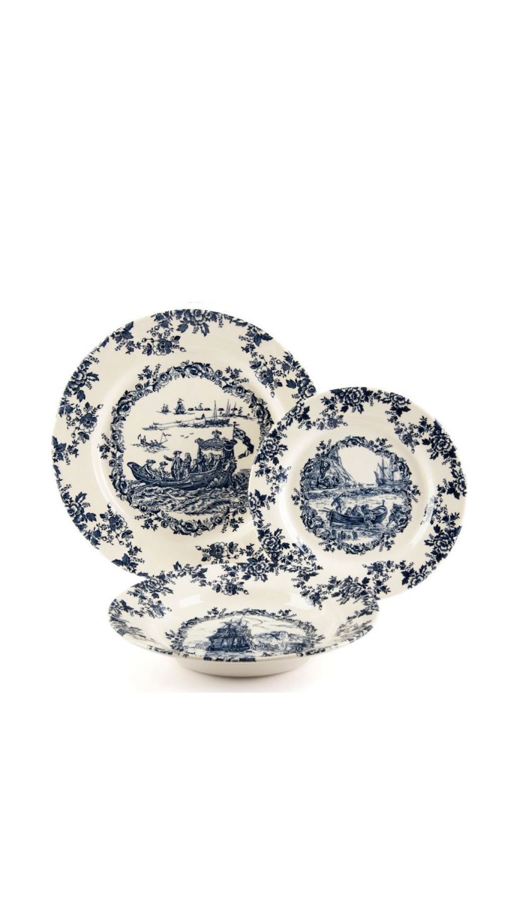 Blue Les Voyages Plates