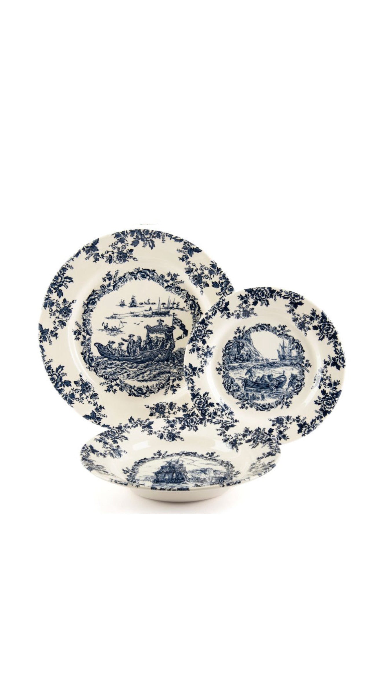 Blue Les Voyages Plates