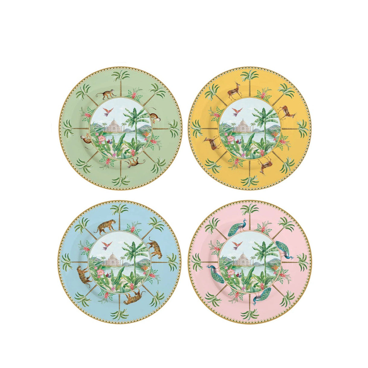 Set of Four Dessert Plates 19 cm Paradise Sauvage