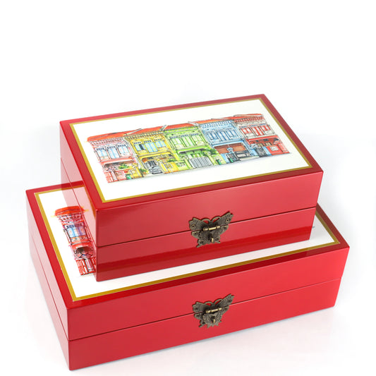 Red Lacquer Jewellery Box - Koon Seng Shophouses