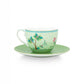 Set of 2 Cups and Saucers 280 ML Jolie Gold Dots Green