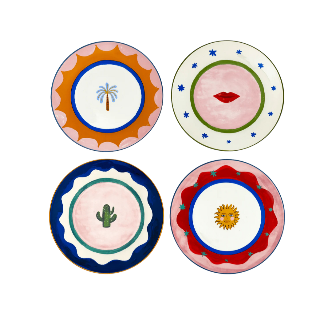 Electric Coast Set of 4 Icon Cake Plates