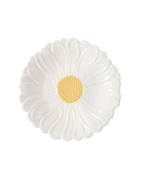 Daisy White Dessert Plate