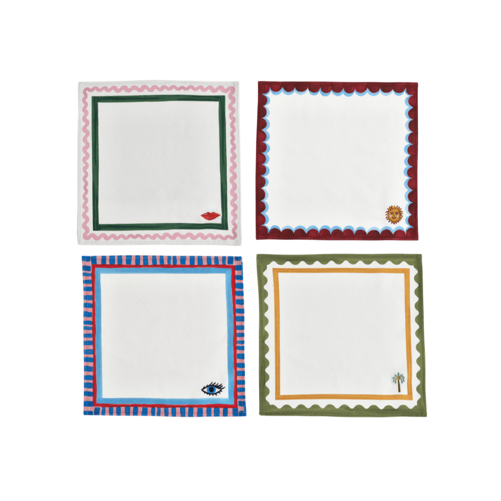 Electric Coast Icon Set of 4 Napkins