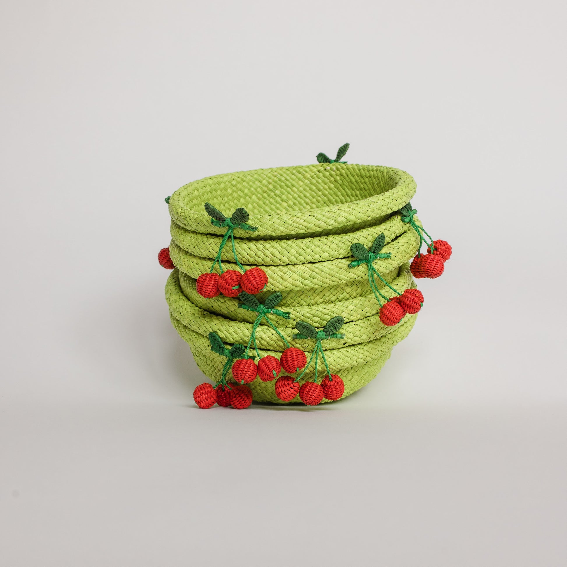 Iraca Palm Garden Basket with Cherries
