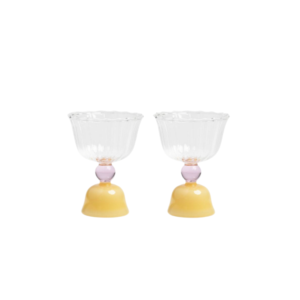 Caramel Tulip Glass Set of 2