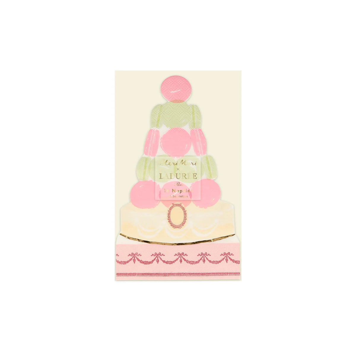 Meri Meri x Ladurée Paris Macaron Pyramid Napkins (Pack of 16)