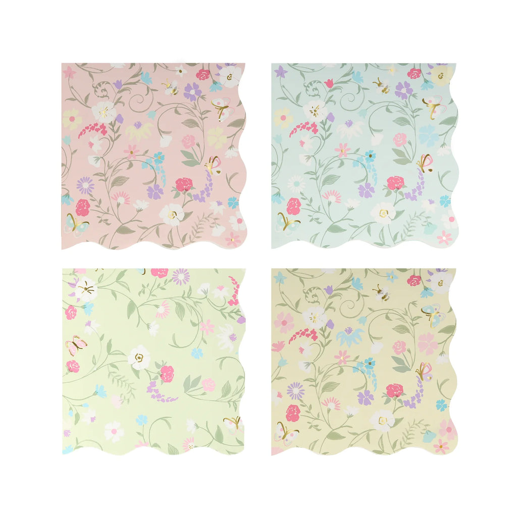 Meri Meri x Ladurée Paris Floral Paper Cocktail Napkins (Pack of 16)