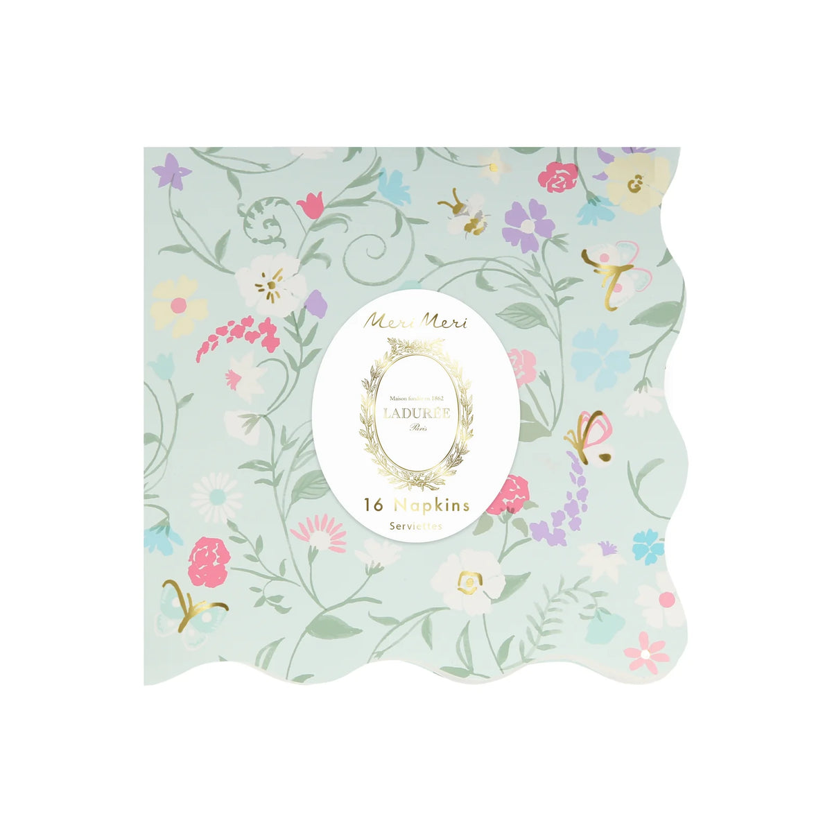 Meri Meri x Ladurée Paris Floral Paper Cocktail Napkins (Pack of 16)