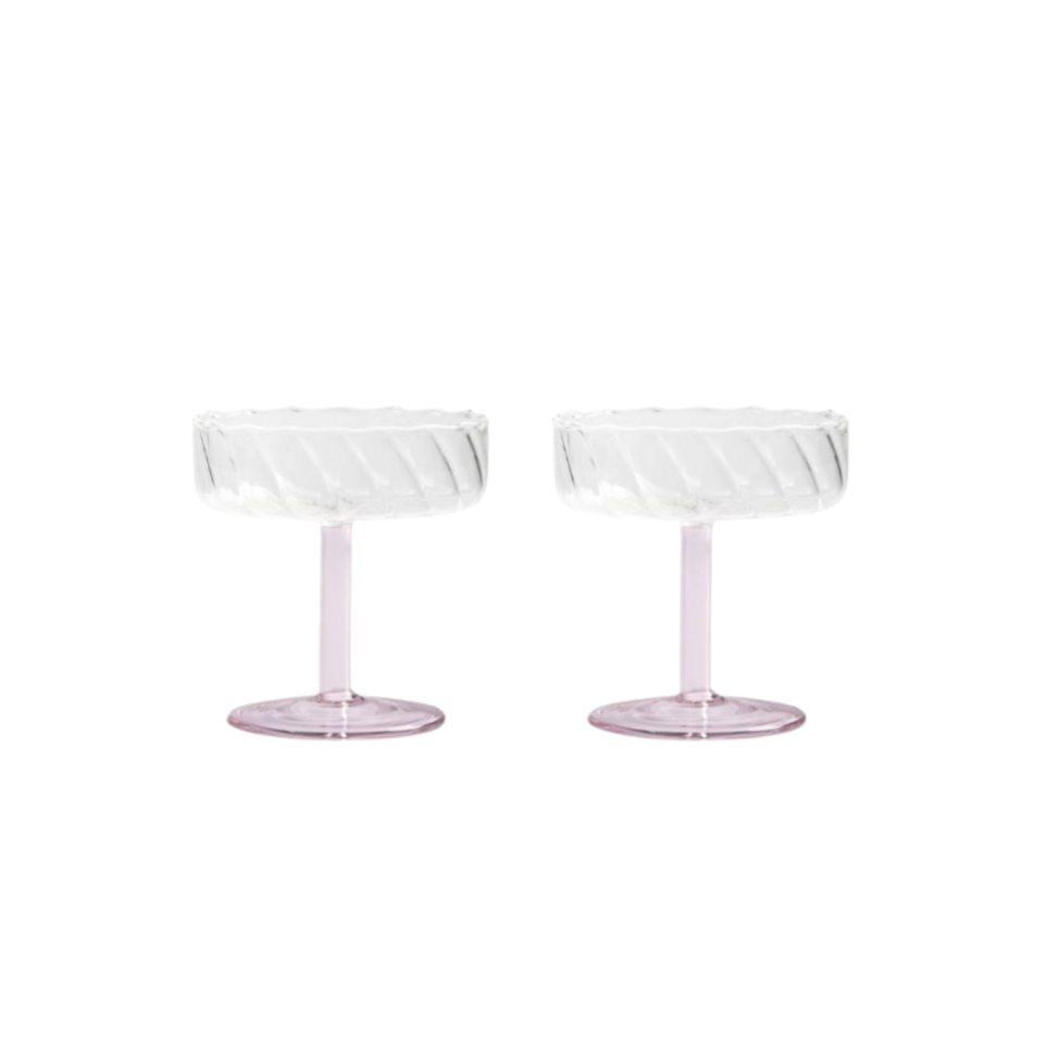 Coupe Twirl Glass Set of 2