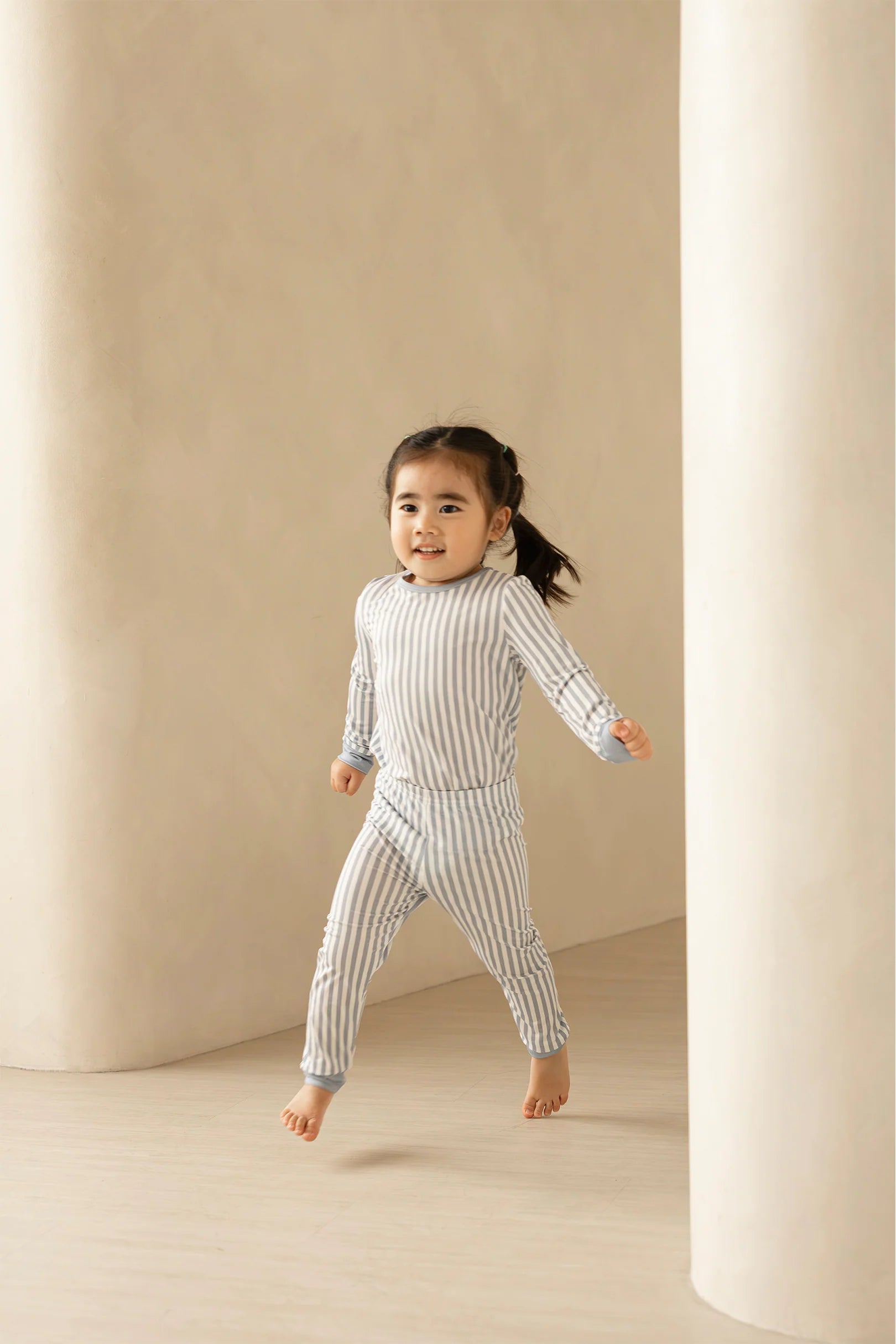 KIDS LONG PYJAMAS SET IN BLUE STRIPES