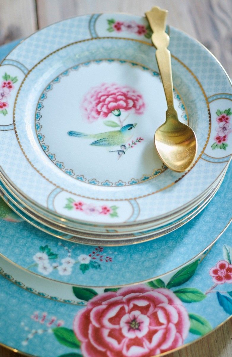 Plate Blushing Birds White 17 CM