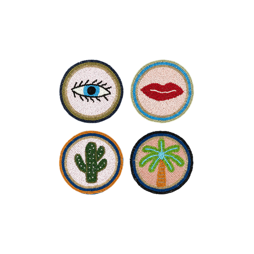 Electric Coast Set of 4 Icon Beaded Coasters