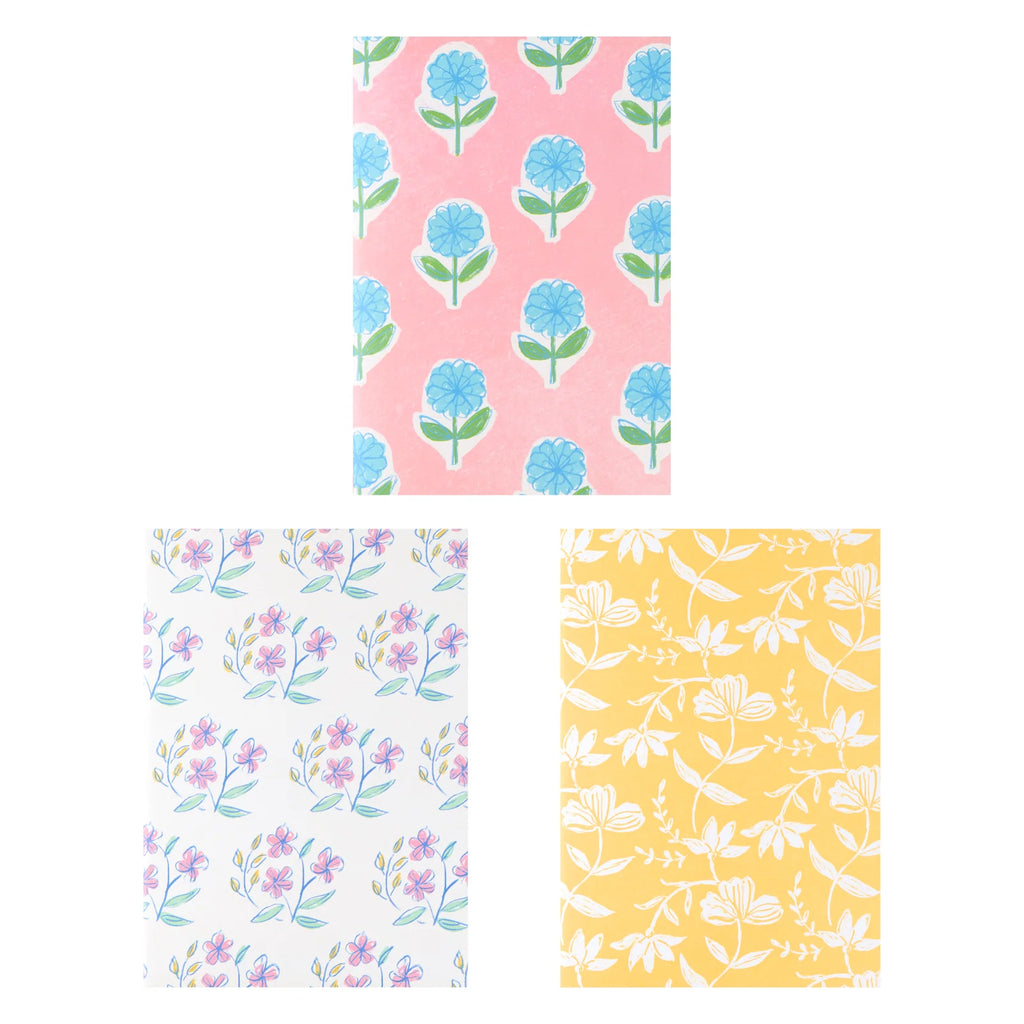 Meri Meri Flora Softcover Notebooks (Set of 3)