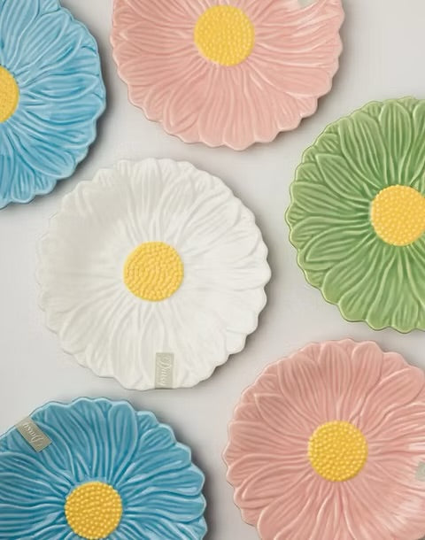 Daisy Blue Dessert Plate