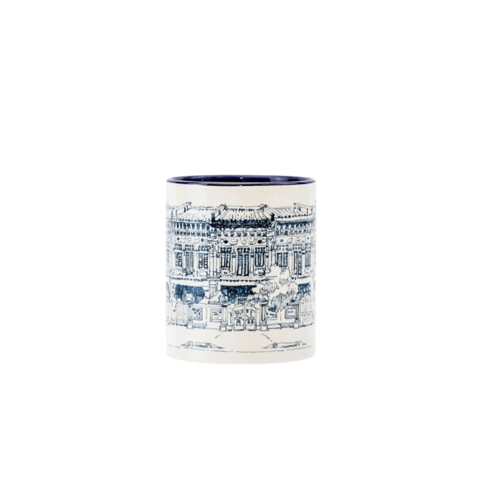 Singapore Themed Mugs Blue & White