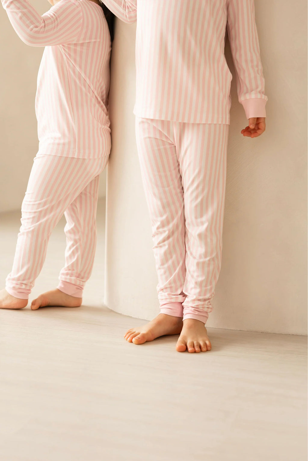 KIDS LONG PYJAMAS SET IN PINK STRIPES
