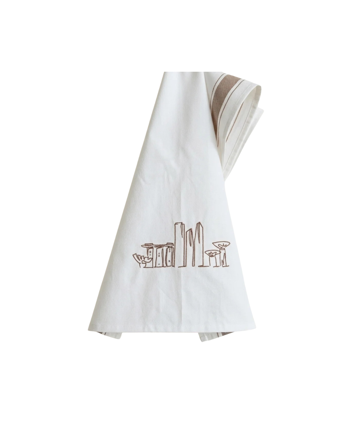 Tea towel with Golden Singapore Skyline