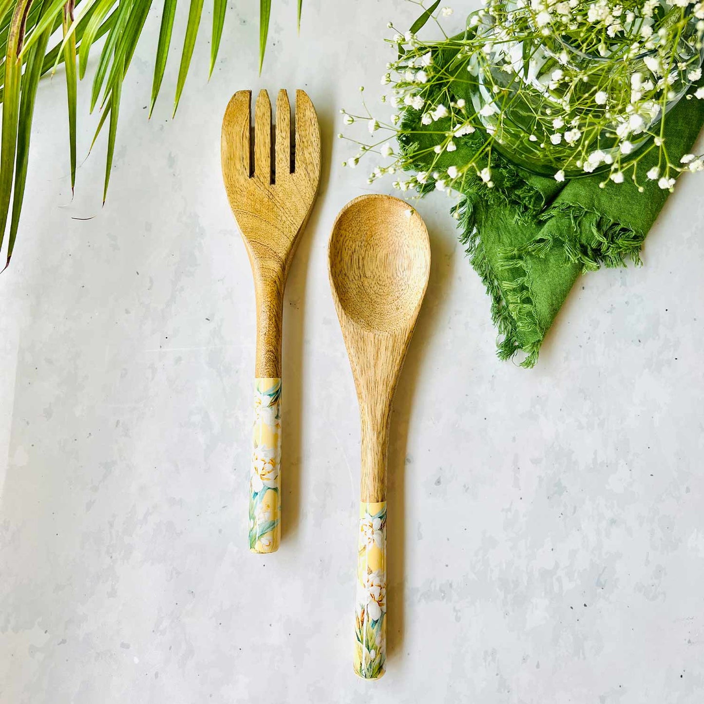 Salad Bowl With Servers Set - Lisbon Lemon