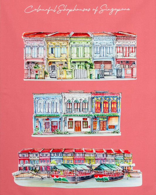 Organic Cotton Tea Towel (Colourful Shophouse)