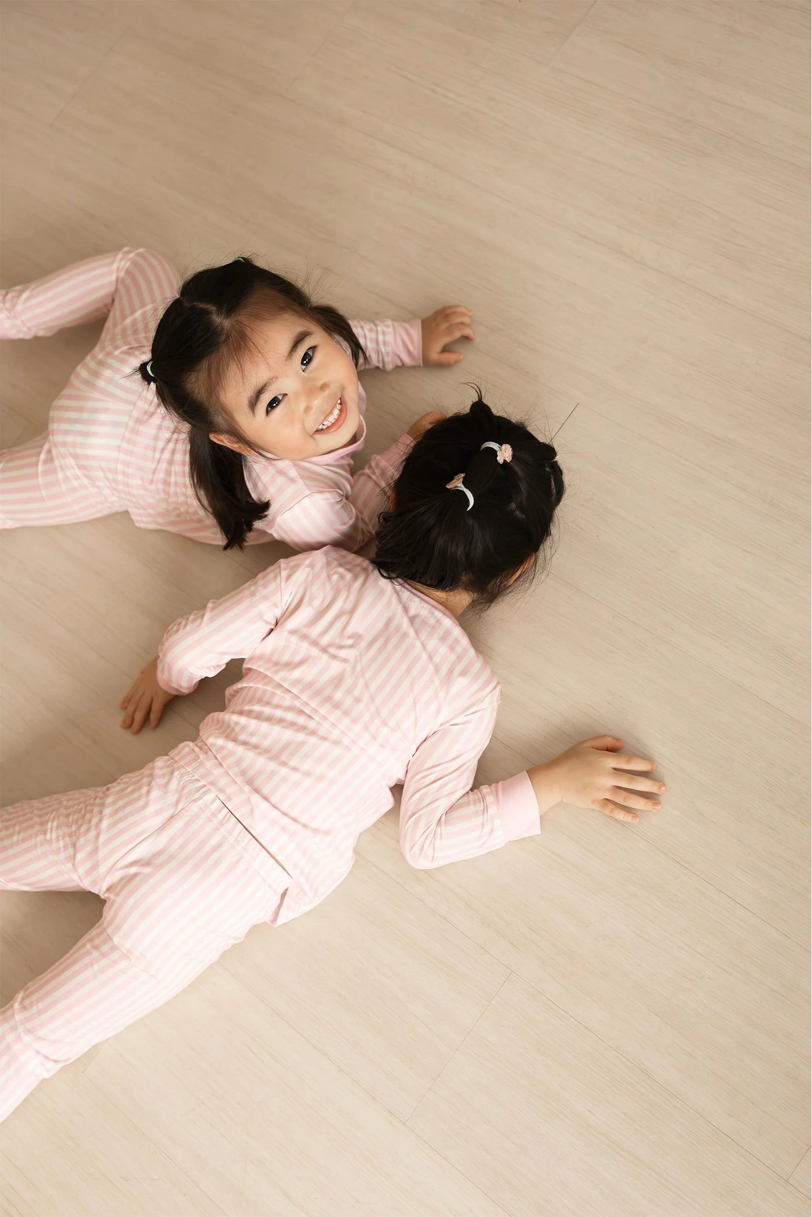 KIDS LONG PYJAMAS SET IN PINK STRIPES